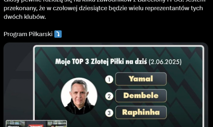 TOP 3 Złotej Piłki 2025 według Romana Kołtonia!